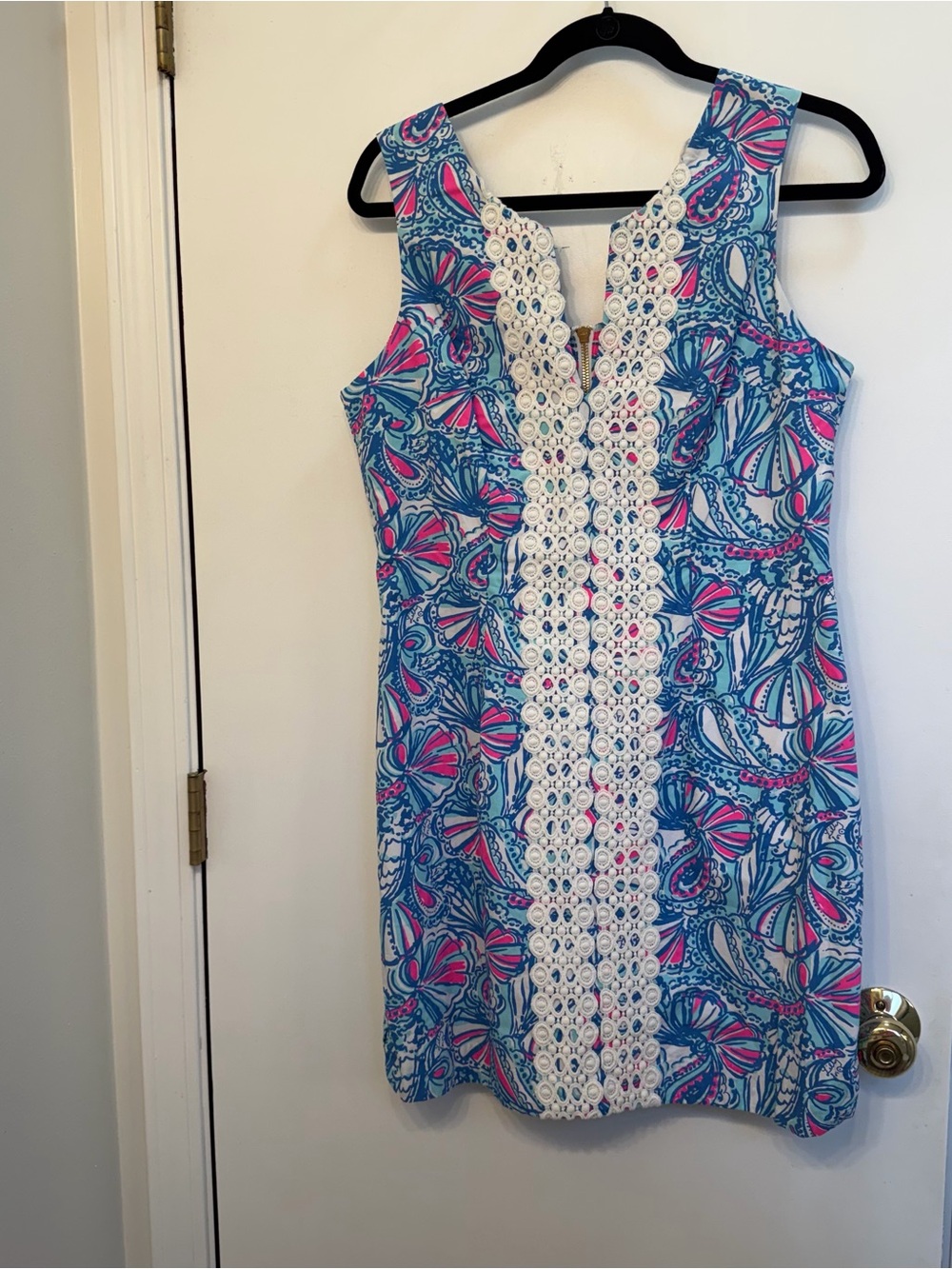 Lilly Pulitzer Blue, Pink & White Floral Print Shift Dress